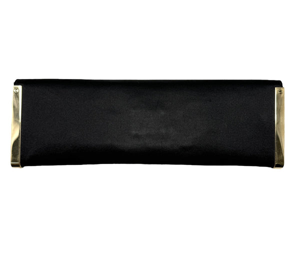 Gucci Black Satin Bar Clutch Bag