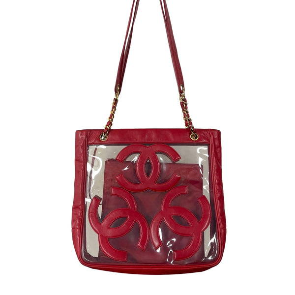 Chanel Red Transparent Chain Bag