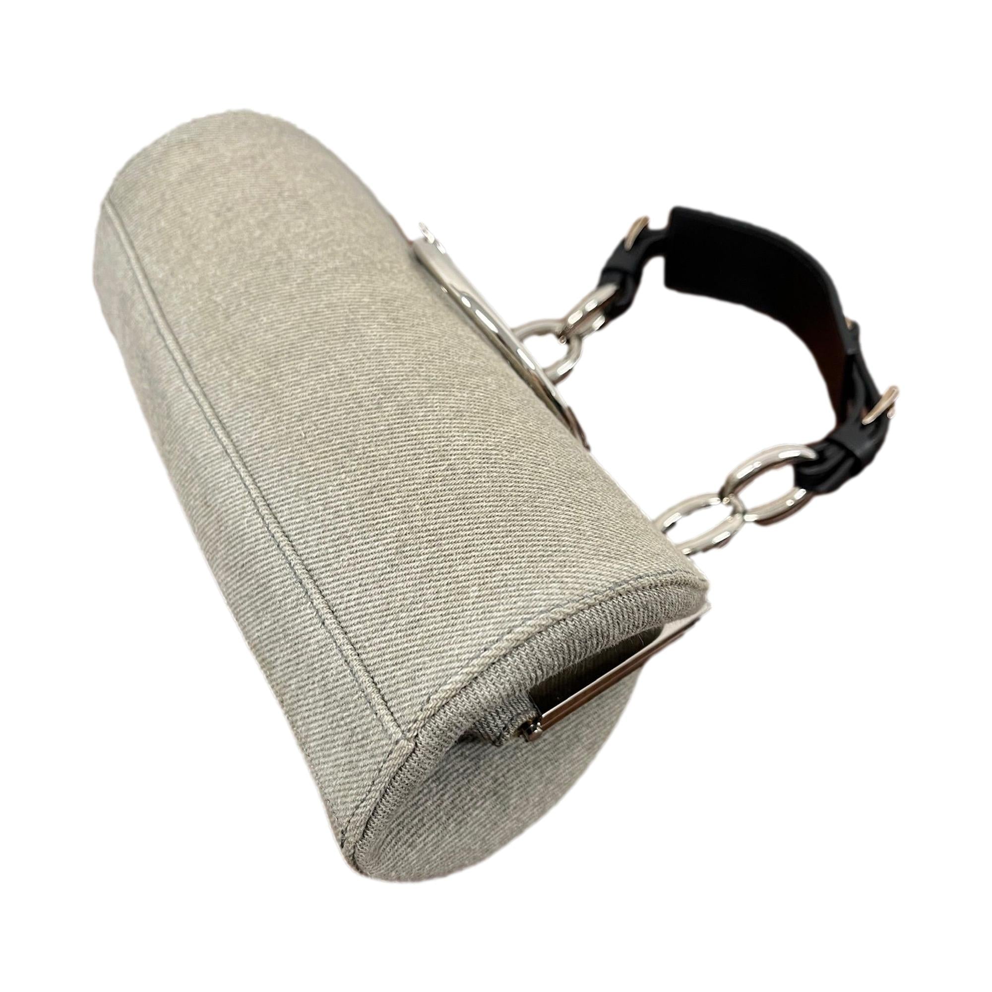 Dior Grey Mini Logo Top Handle Bag