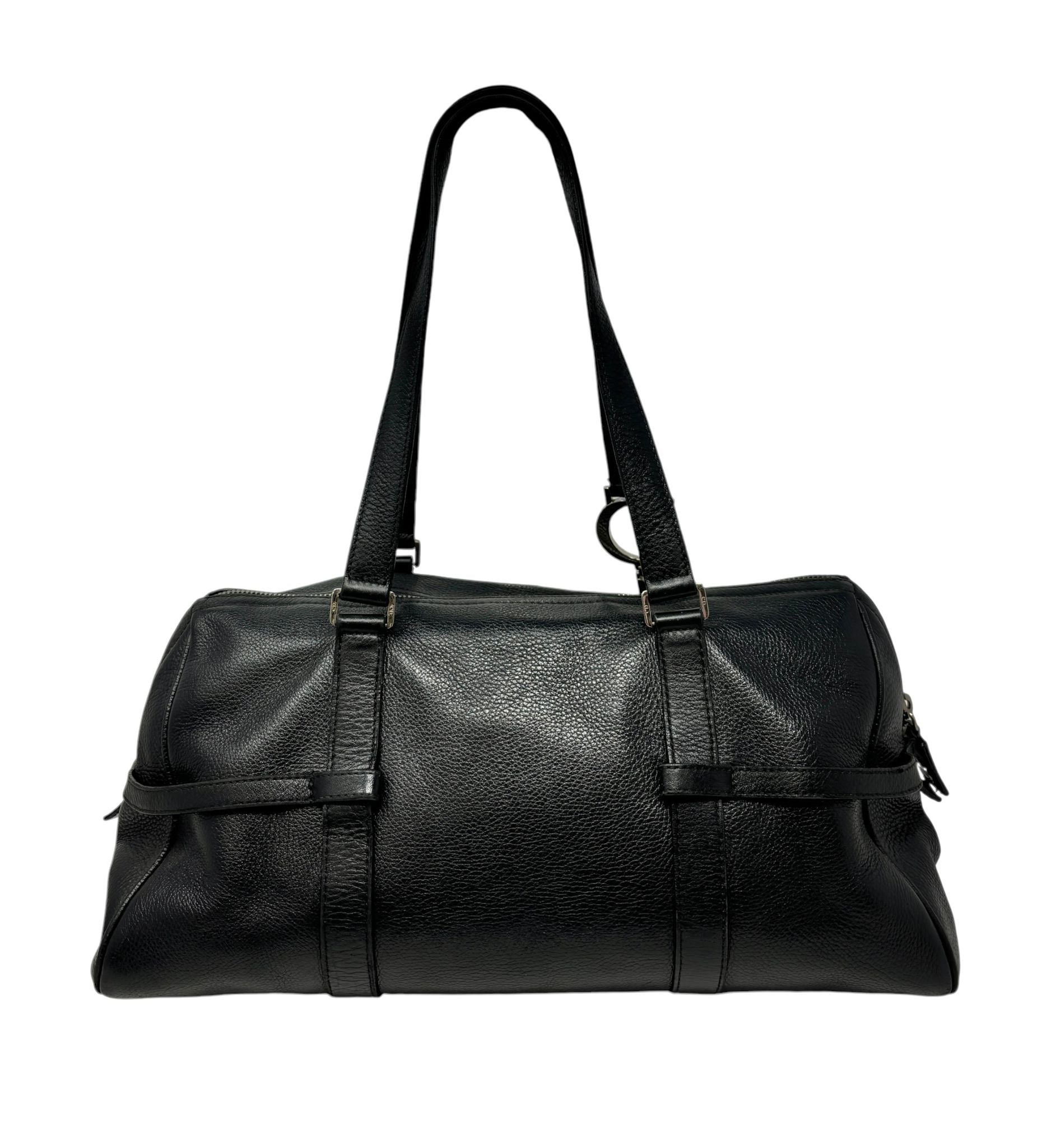 Dior Black Leather Logo Shoulder Bag