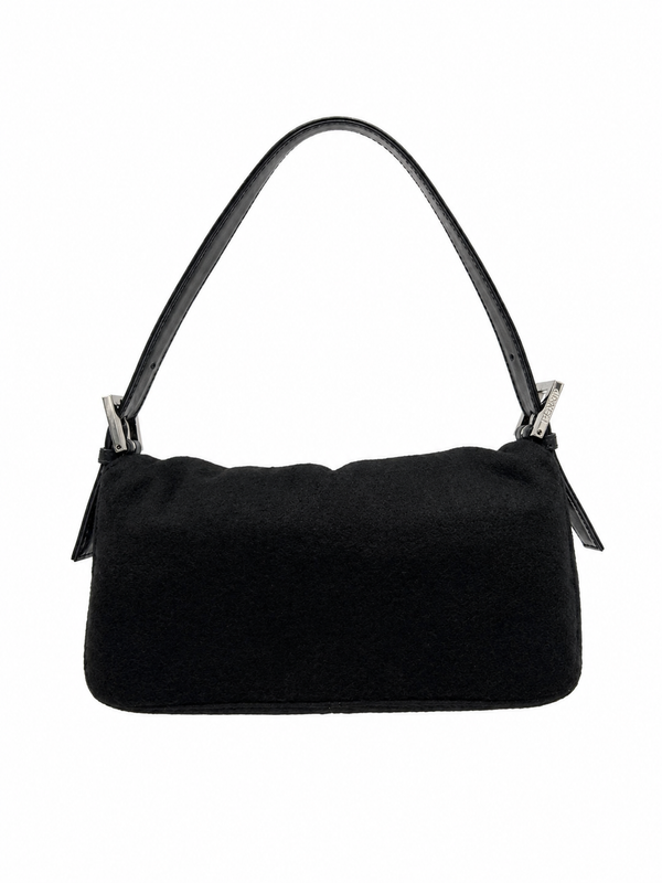 Fendi Black Cashmere Baguette Bag