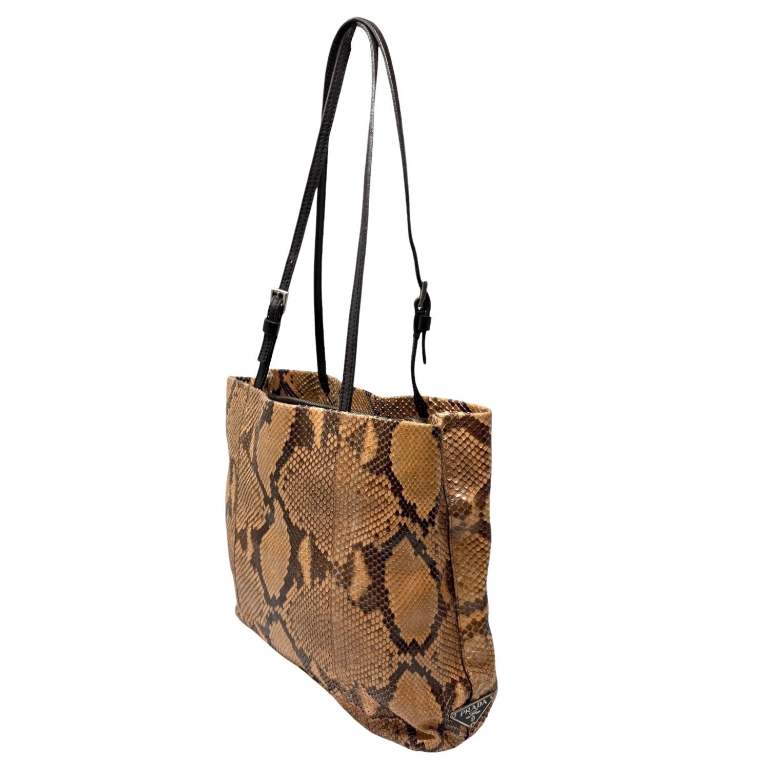 Prada Brown Snakeskin Shoulder Bag