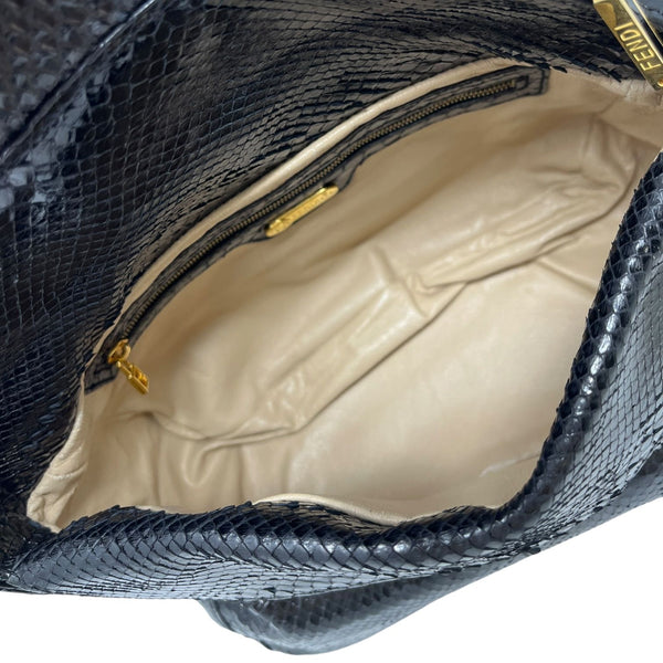Fendi Black Snakeskin Shoulder Bag