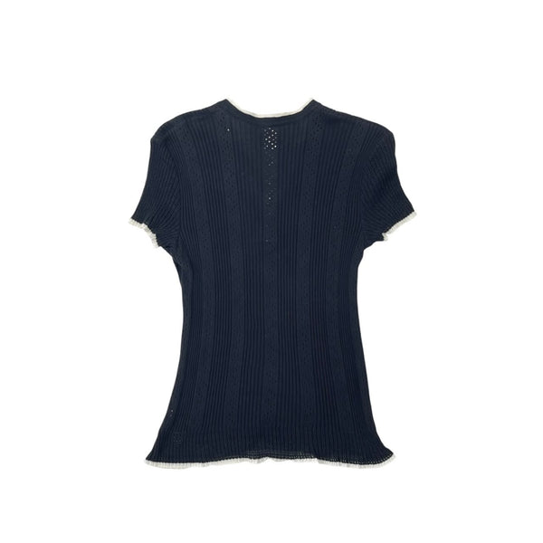 Chanel Short Sleeve Bow Logo Top