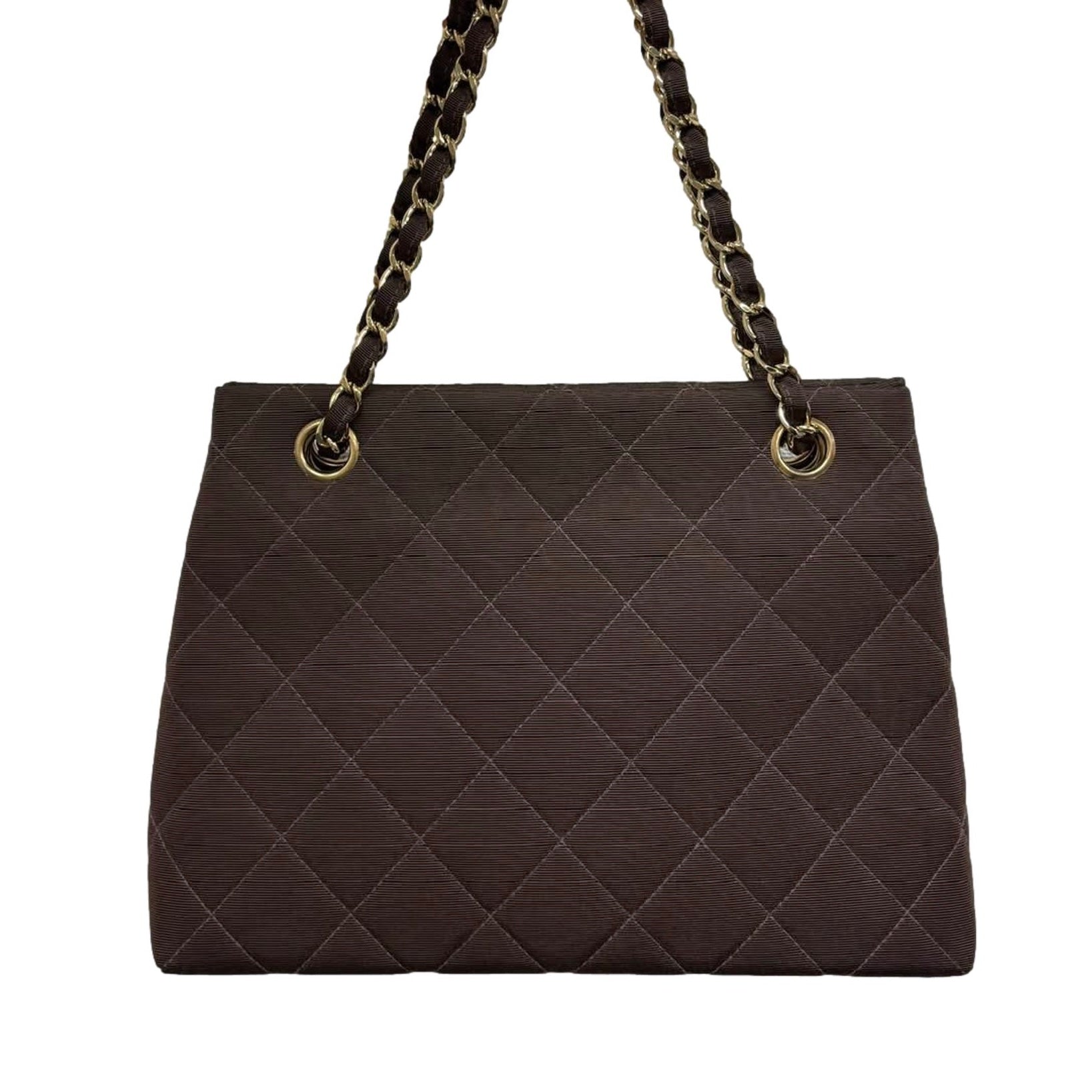 Chanel Brown Grossgrain Chain Shoulder Bag