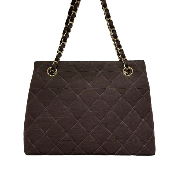 Chanel Brown Grossgrain Chain Shoulder Bag