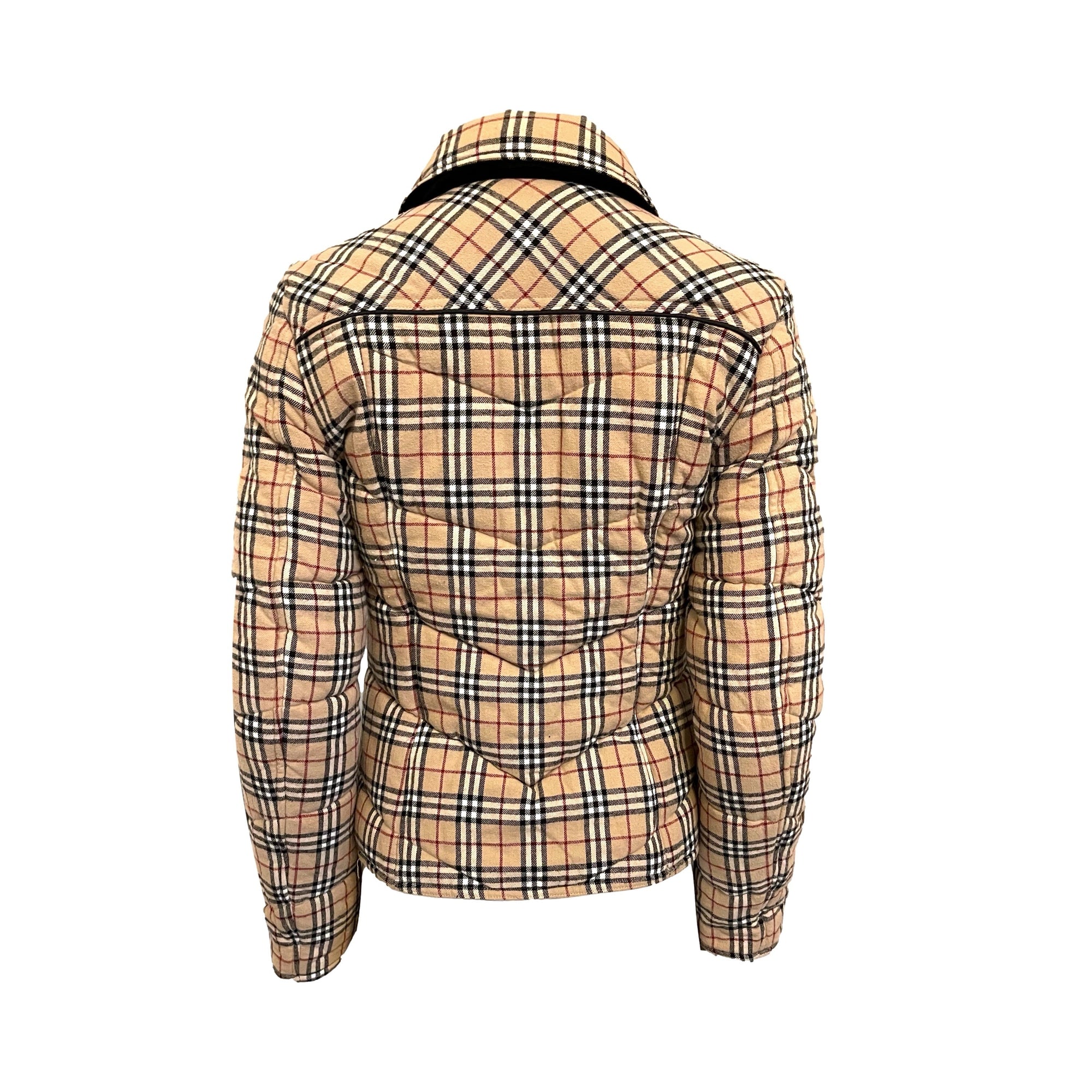Burberry Tan Plaid Puffer Jacket