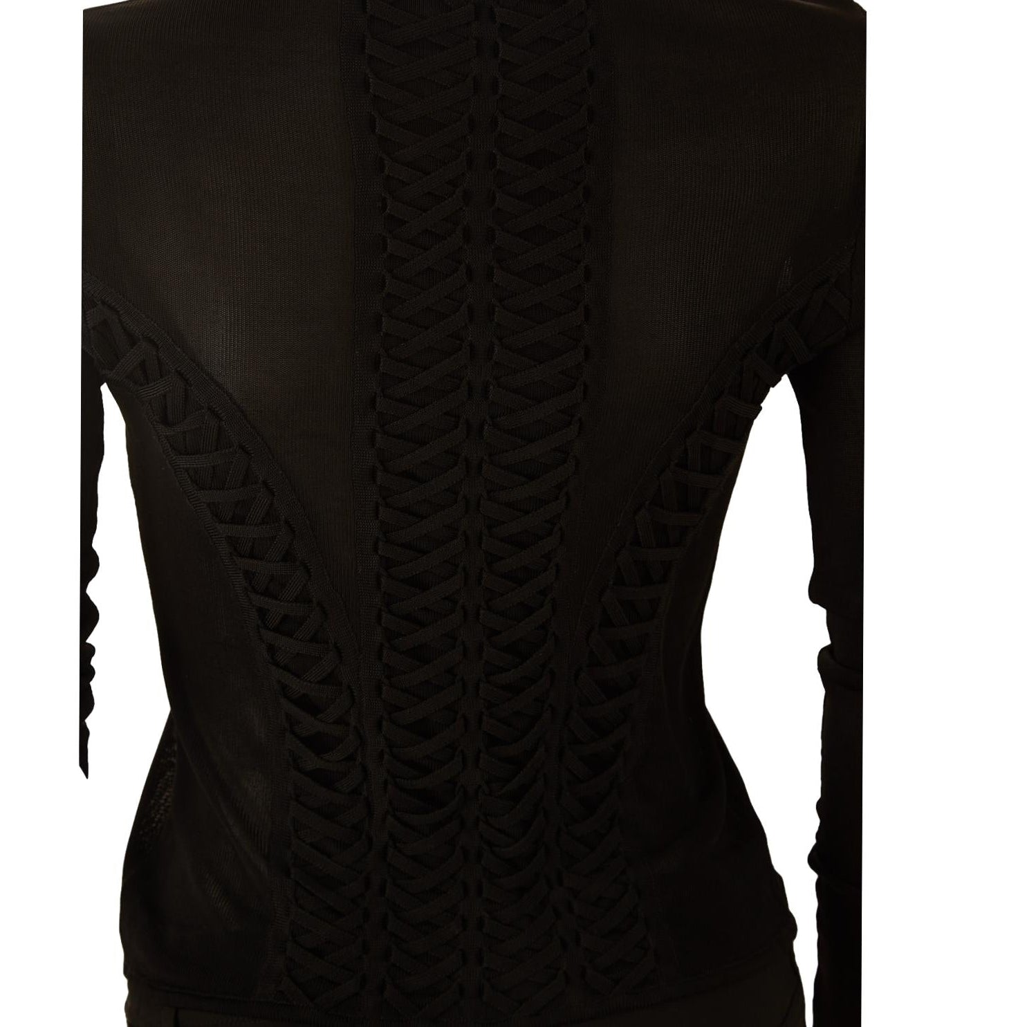 Dior Black Lace-Up Cardigan Top