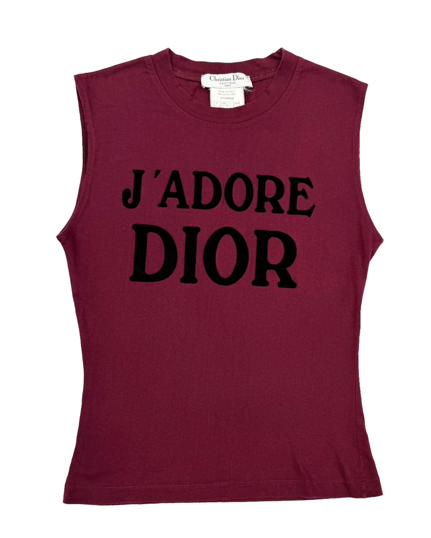 J'Adore Dior Maroon Logo Tank