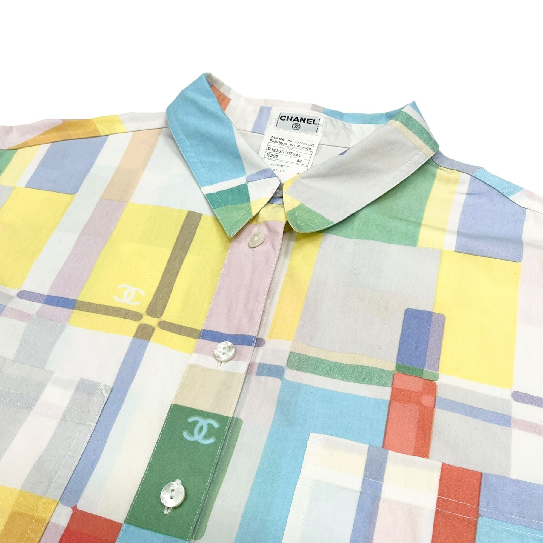 Chanel Multicolor Logo Button Down