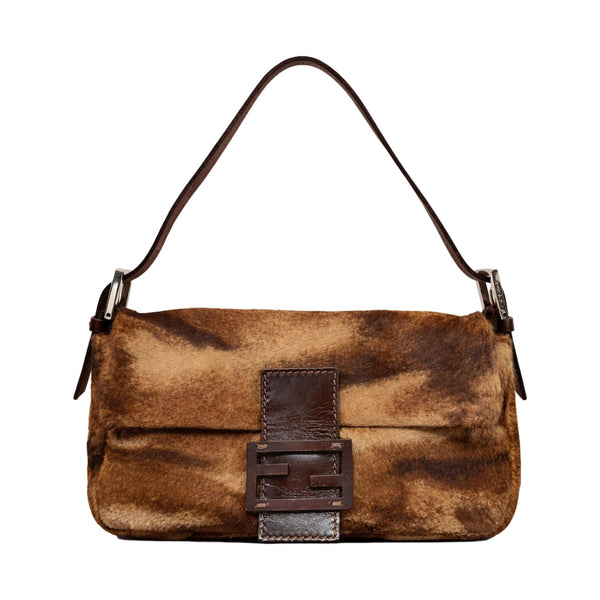 Fendi Brown Calf-Hair Baguette Bag