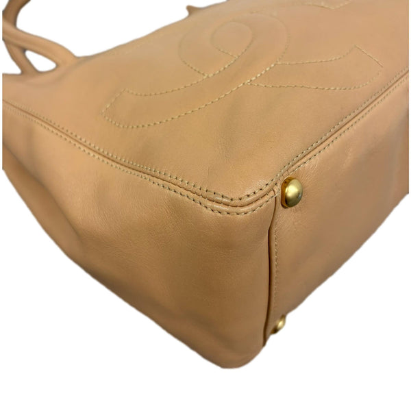 Chanel Beige Triple Logo Shoulder Tote