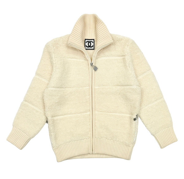 Chanel Cream Logo Fleece Jacket