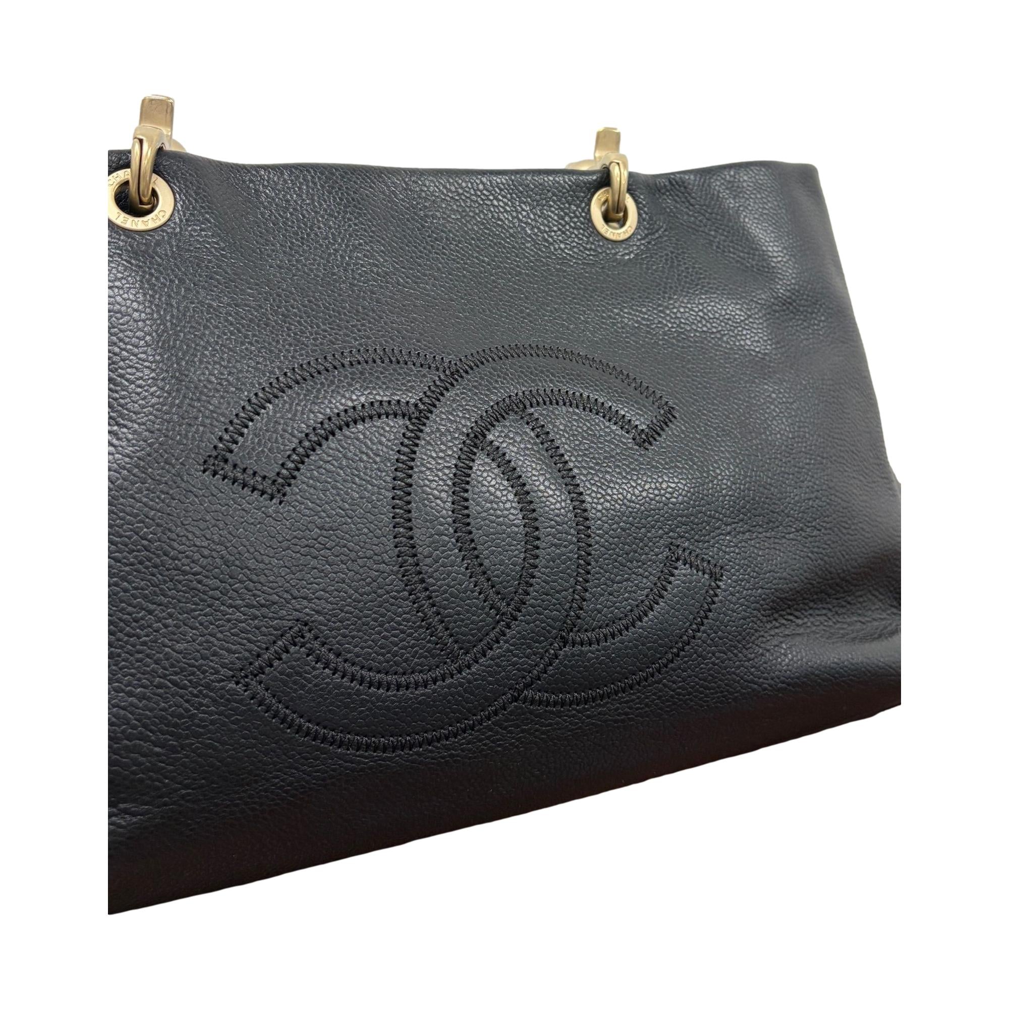 Chanel Black Caviar Structured Handle Bag