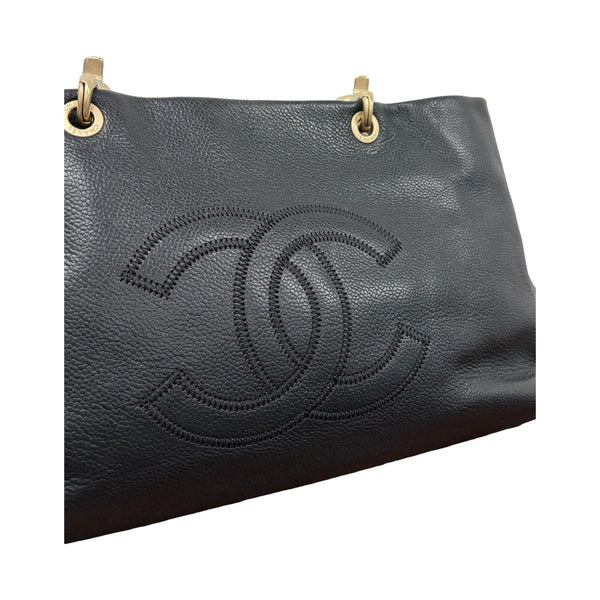 Chanel Black Caviar Structured Handle Bag