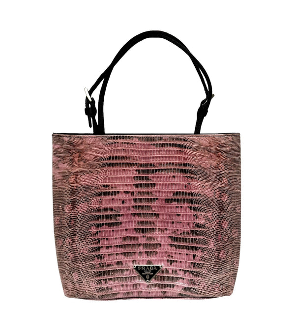 Prada Pink Snakeskin Mini Shoulder Bag