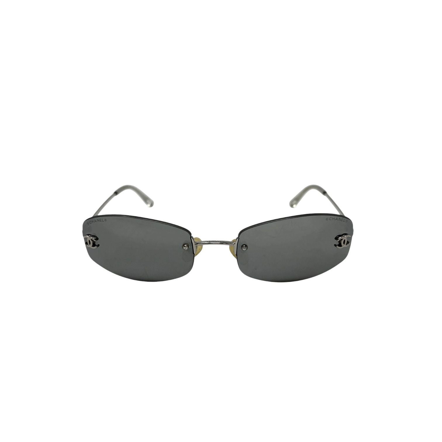 Chanel Brown Mini Rimless Sunglasses