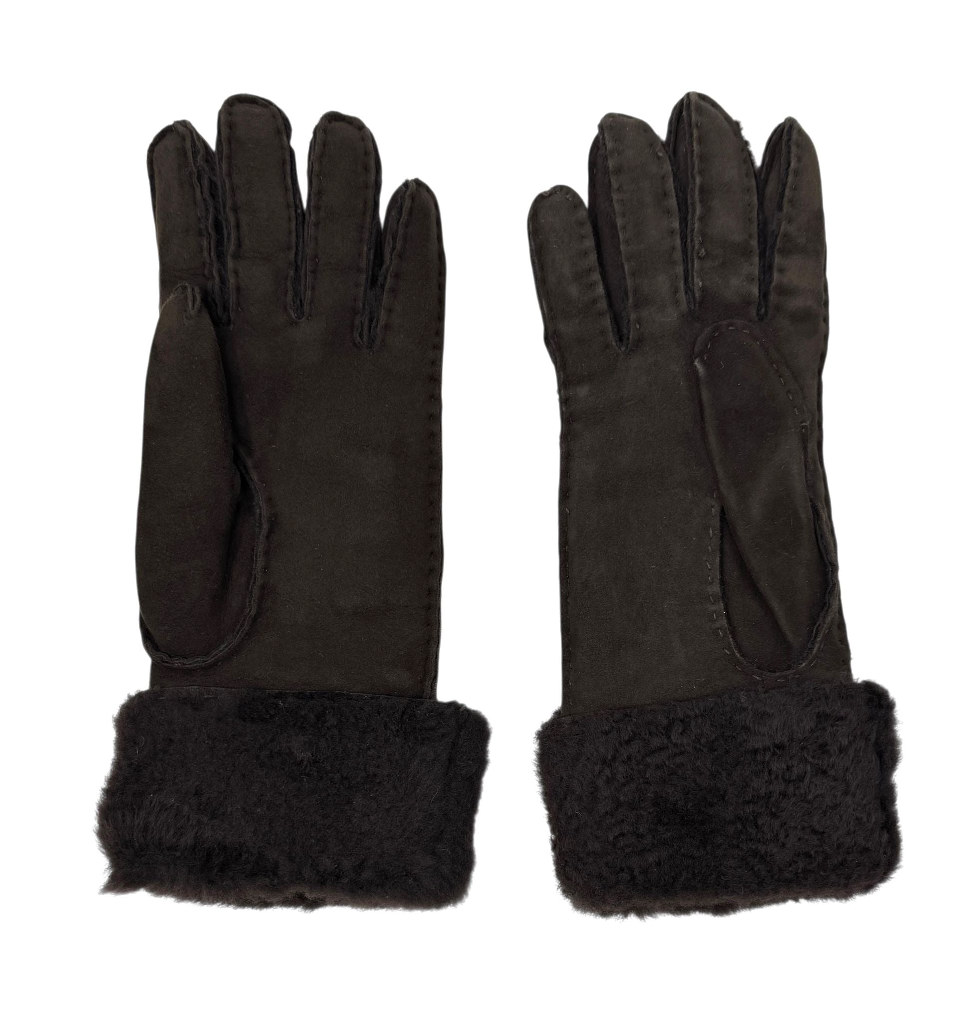 Gucci Brown Shearling Gloves