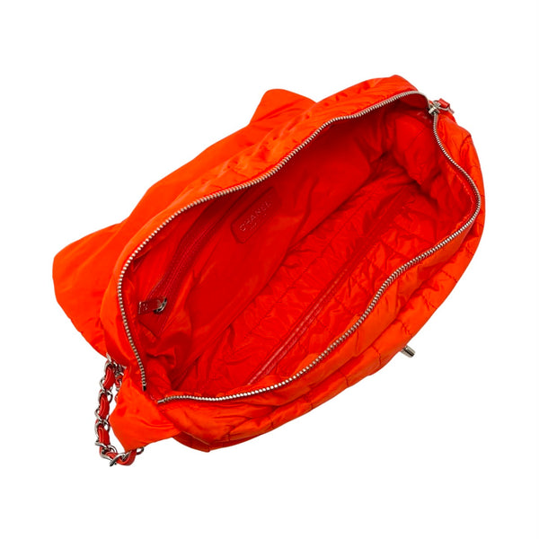 Chanel Orange Maxi Nylon Flap Bag