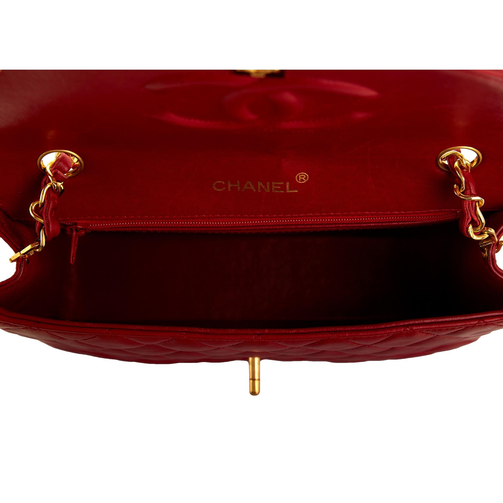 Chanel Red Turnlock Flap Shoulder Bag