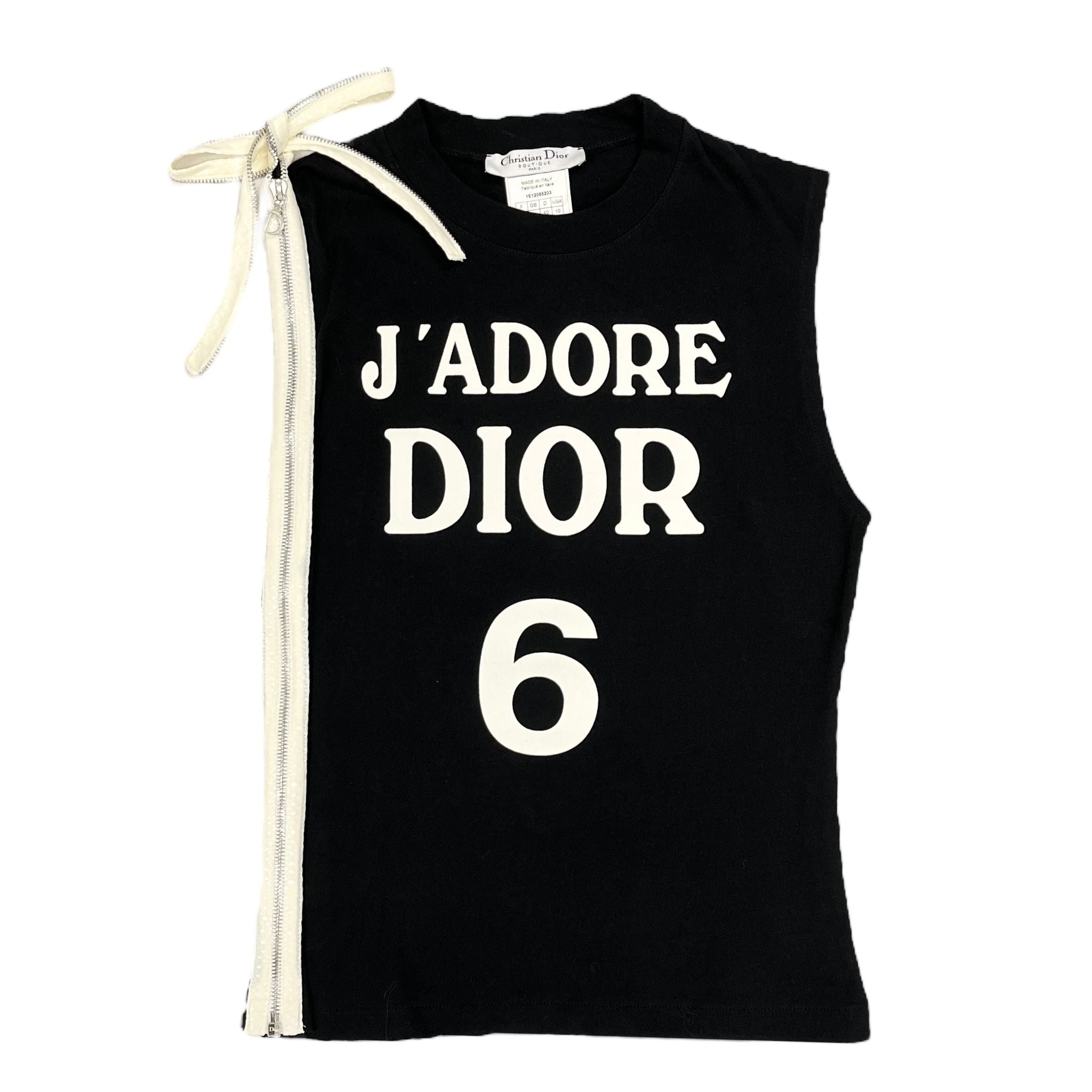 Dior 'J'Adore' Black + White Zippered Logo Tank – Treasures of NYC
