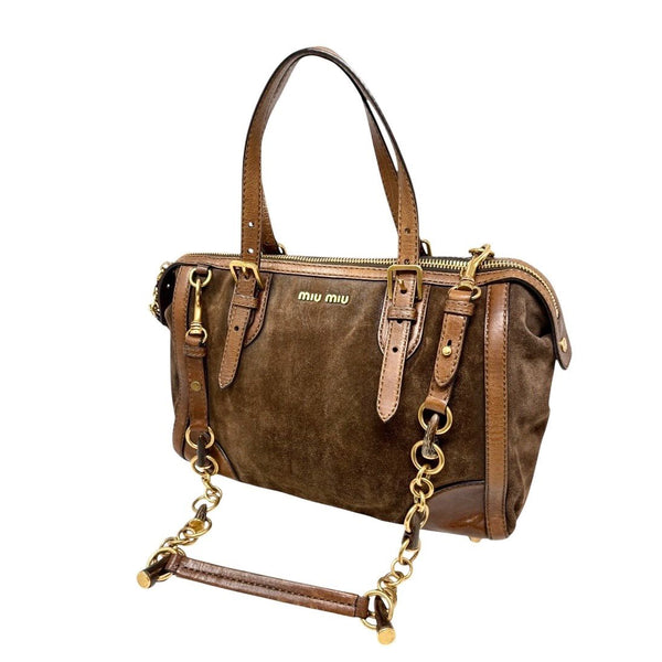 Miu Miu Brown Suede Oversized Bag