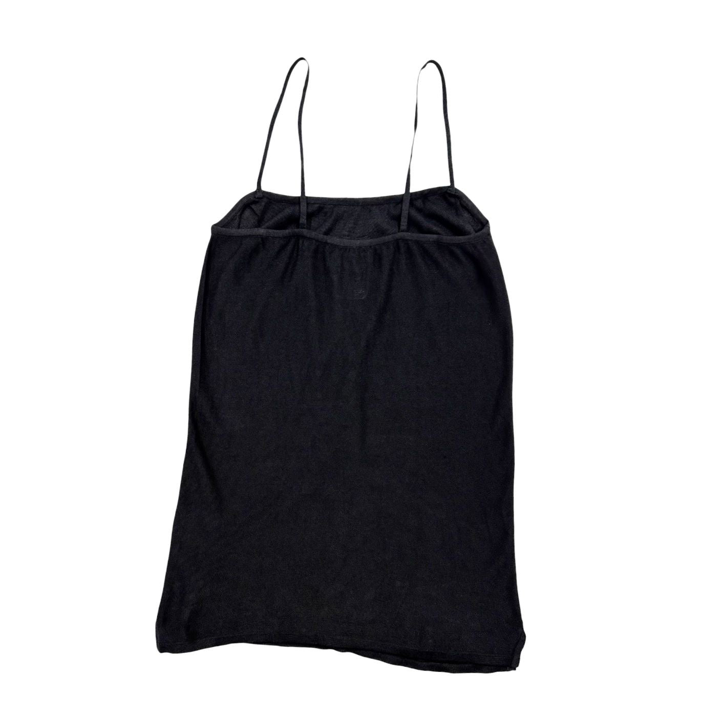 Chanel Black Perforated Logo Tank Top