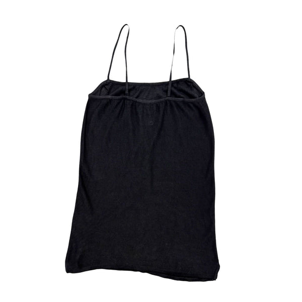 Chanel Black Perforated Logo Tank Top