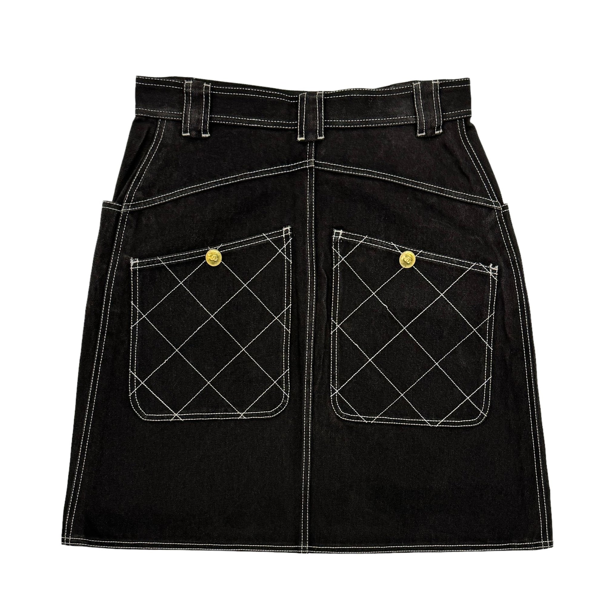 Chanel Black Quilted Pocket Skirt