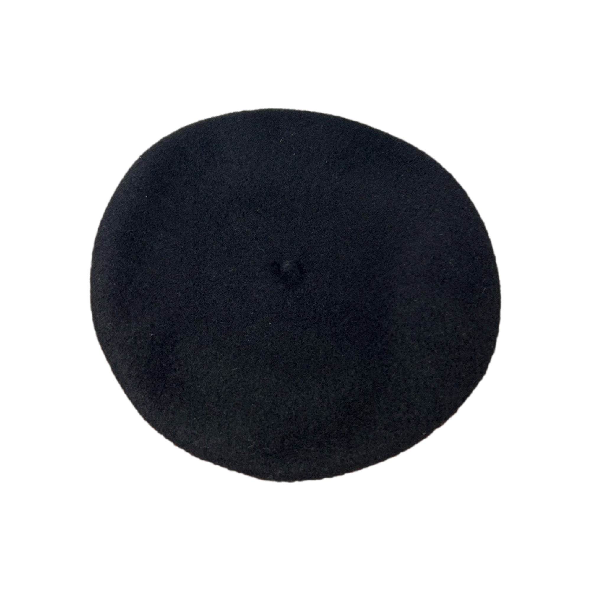 Chanel Black Logo Beret