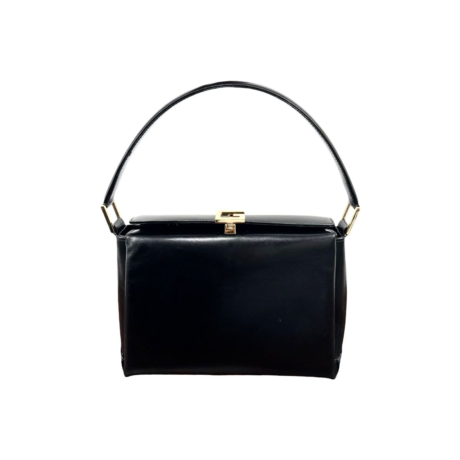 Gucci Black Top Handle Clasp Bag