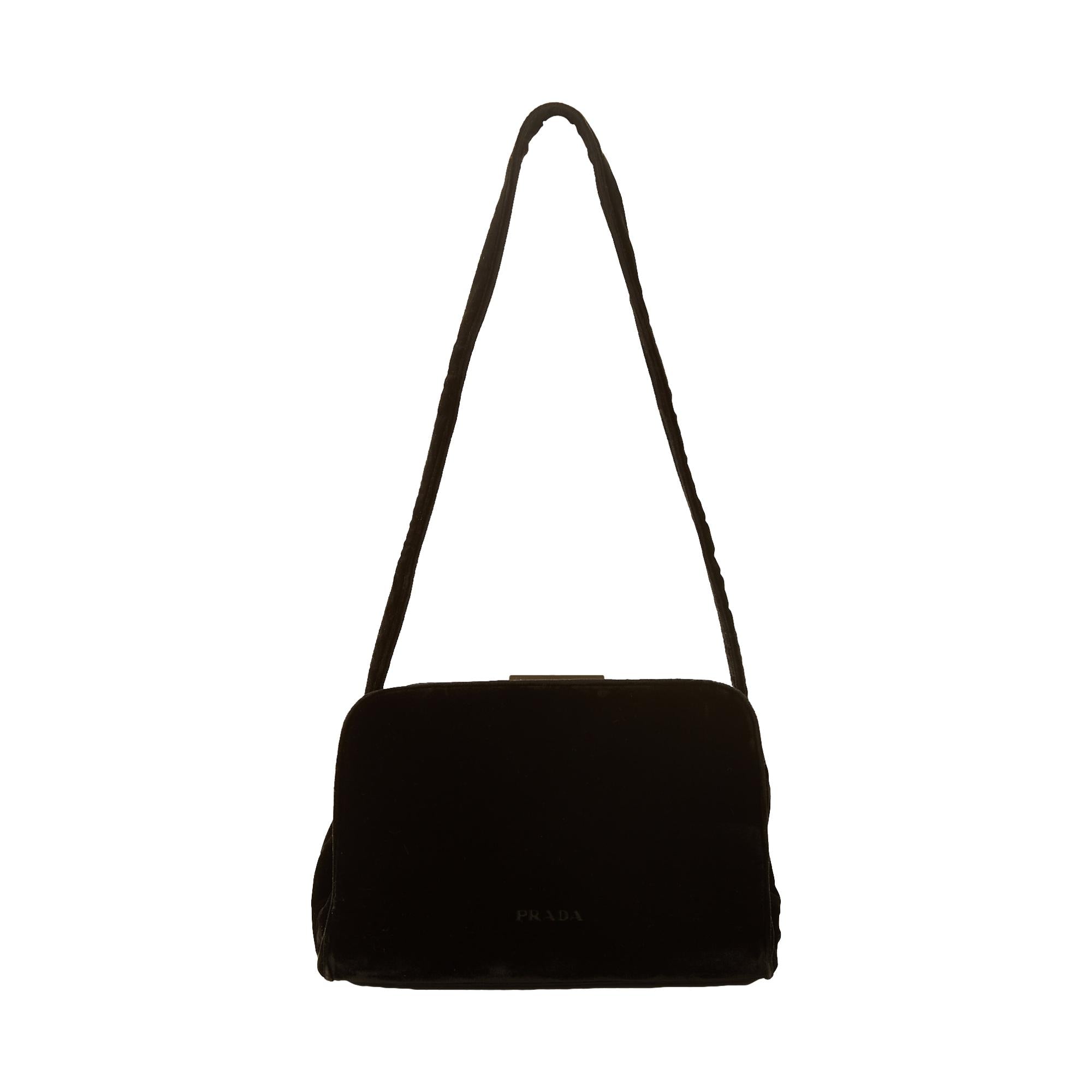 Prada Black Velvet Shoulder Bag