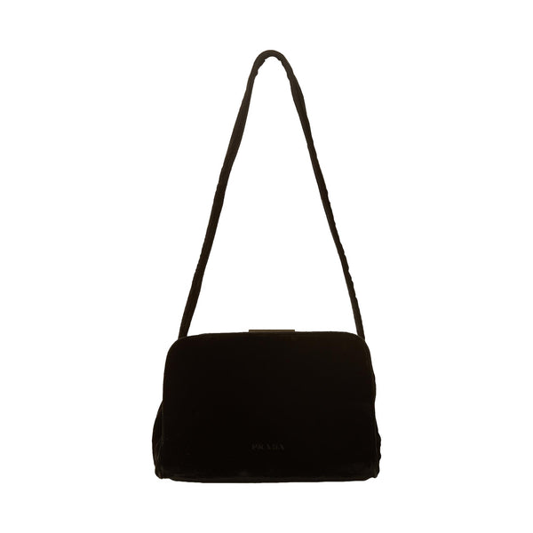Prada Black Velvet Shoulder Bag