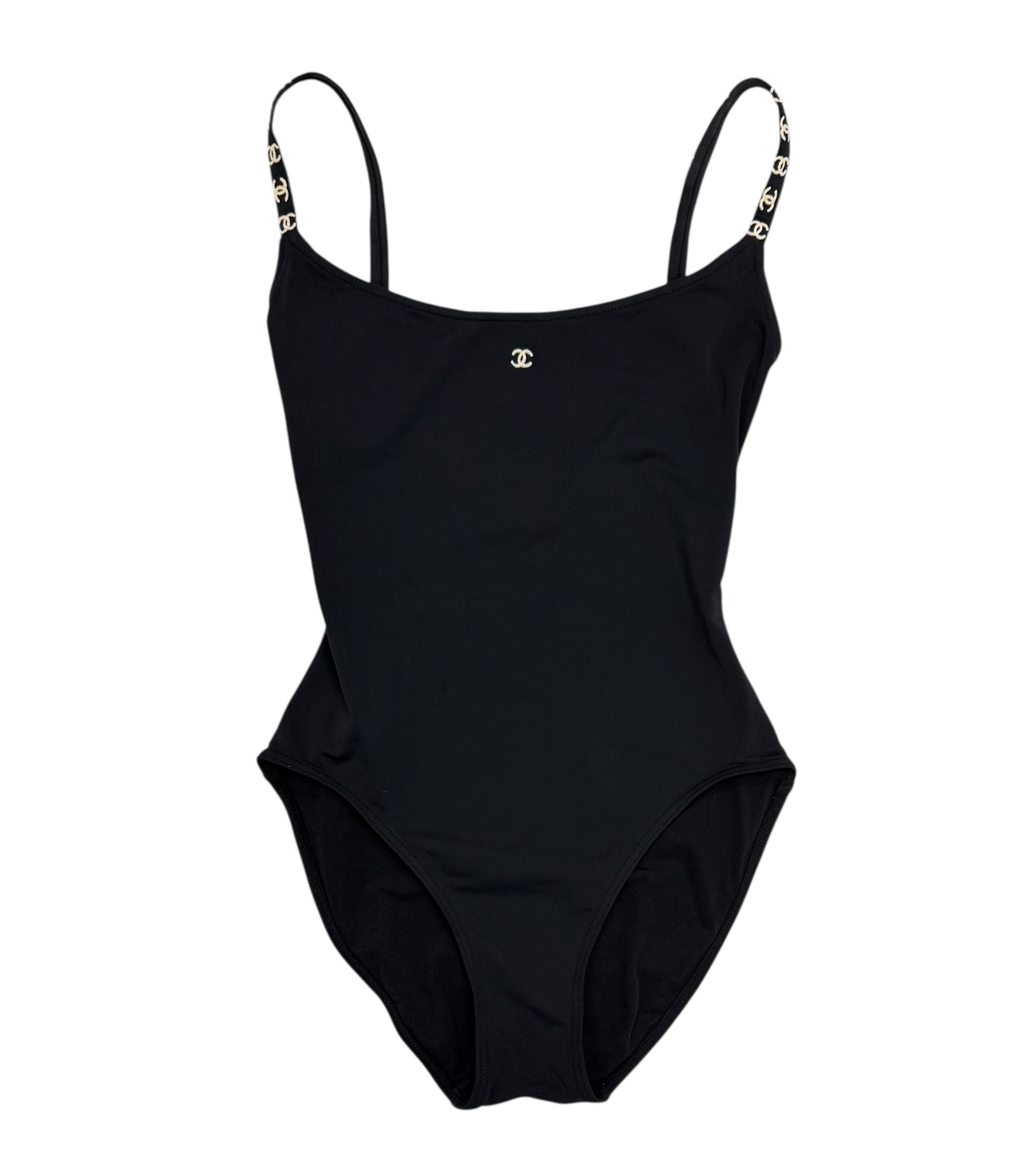 Chanel Black Logo Strap One Piece