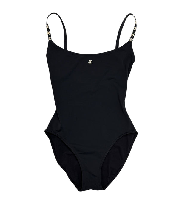 Chanel Black Logo Strap One Piece