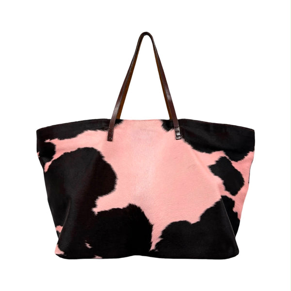 Fendi Pink Cow Print Shoudler Bag