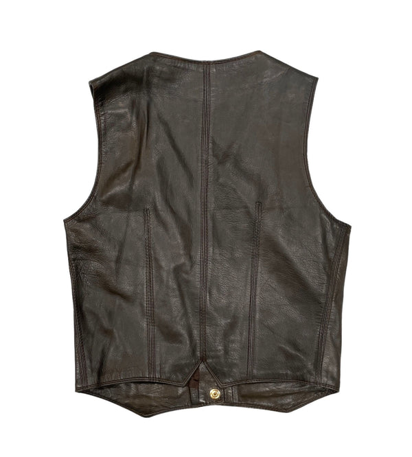 Celine Brown Leather Logo Vest