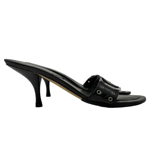 Dior Black Logo Plaque Heels