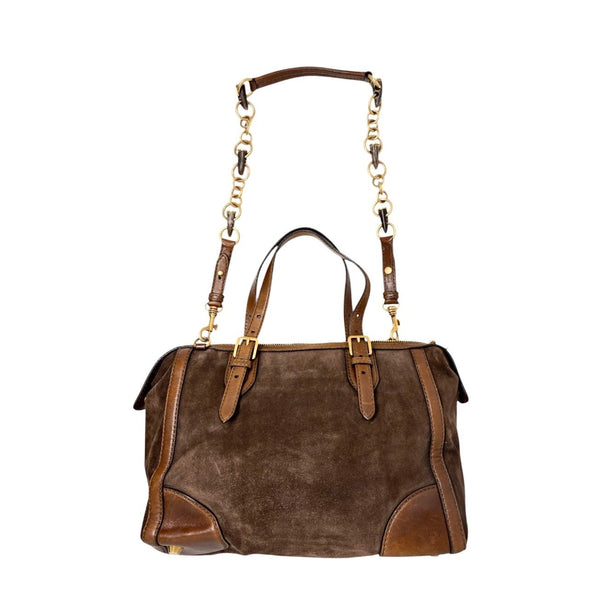 Miu Miu Brown Suede Oversized Bag