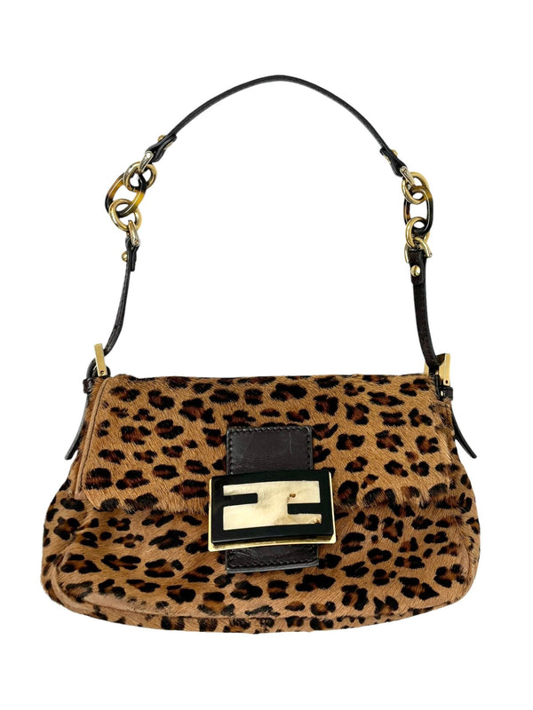 Fendi Cheetah Mama Mini Baguette Bag