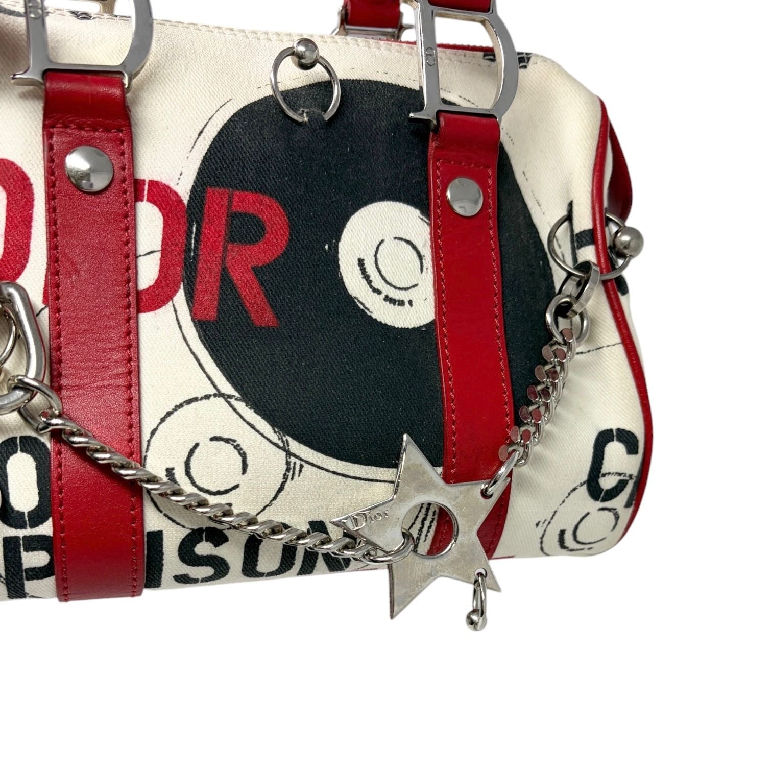 Dior White Hardcore Mini Boston Bag