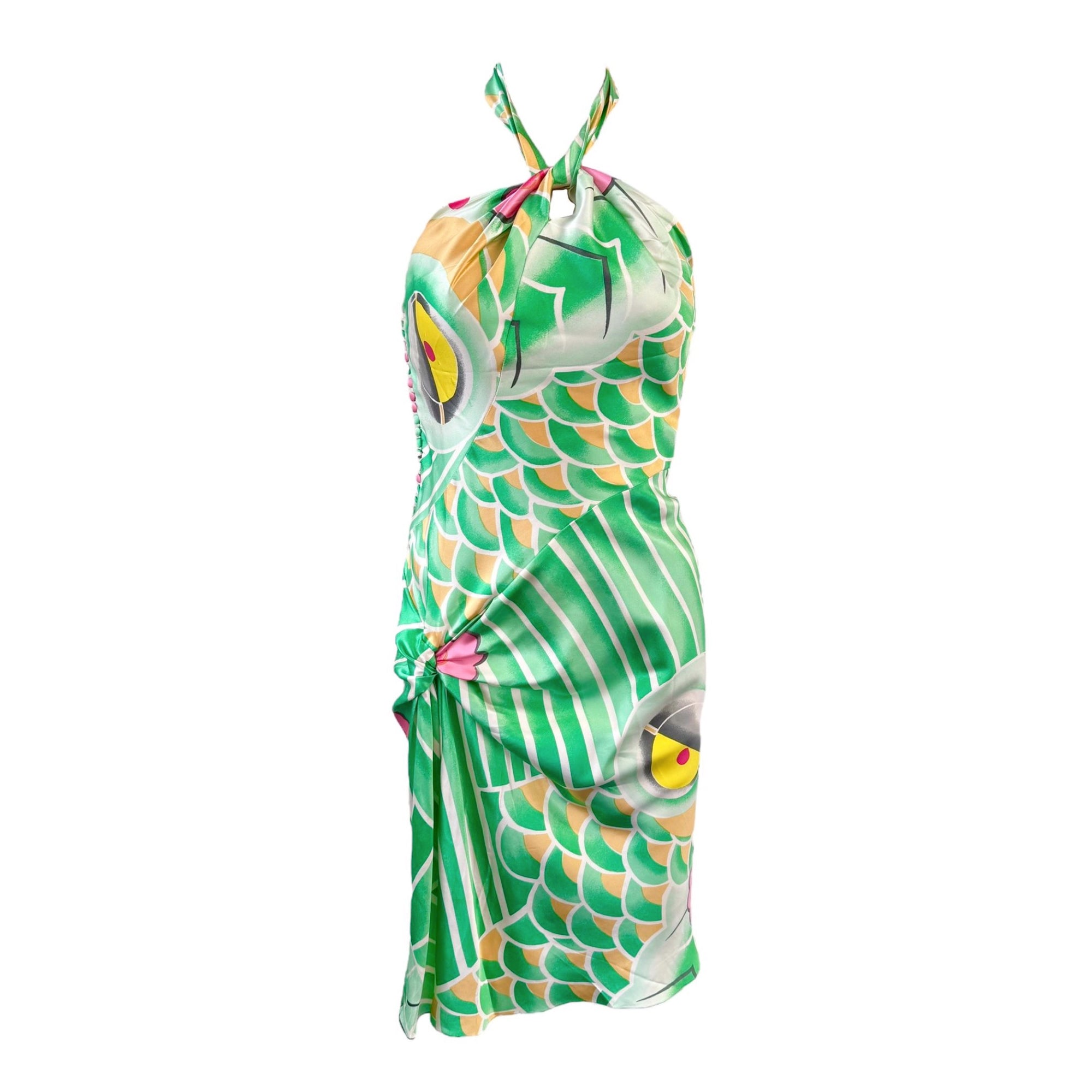 Dior Green Silk Koi Dress Treasures of NYC Dior Green Silk Koi Dress Treasures of NYC
