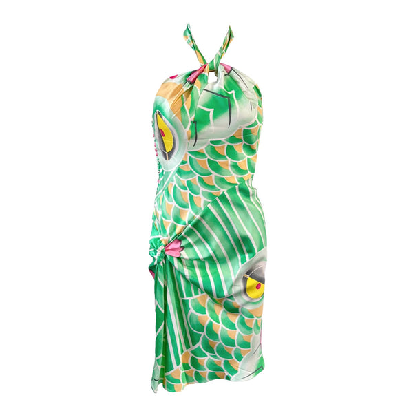 Dior Green Silk Koi Dress