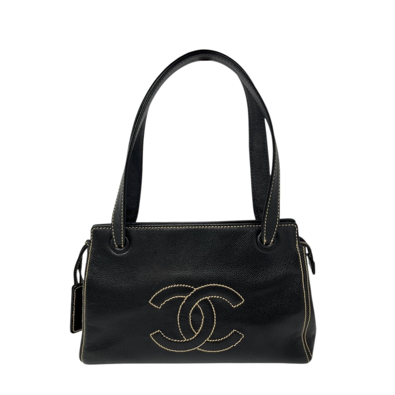 Chanel Black Contrast Stitch Caviar Bag