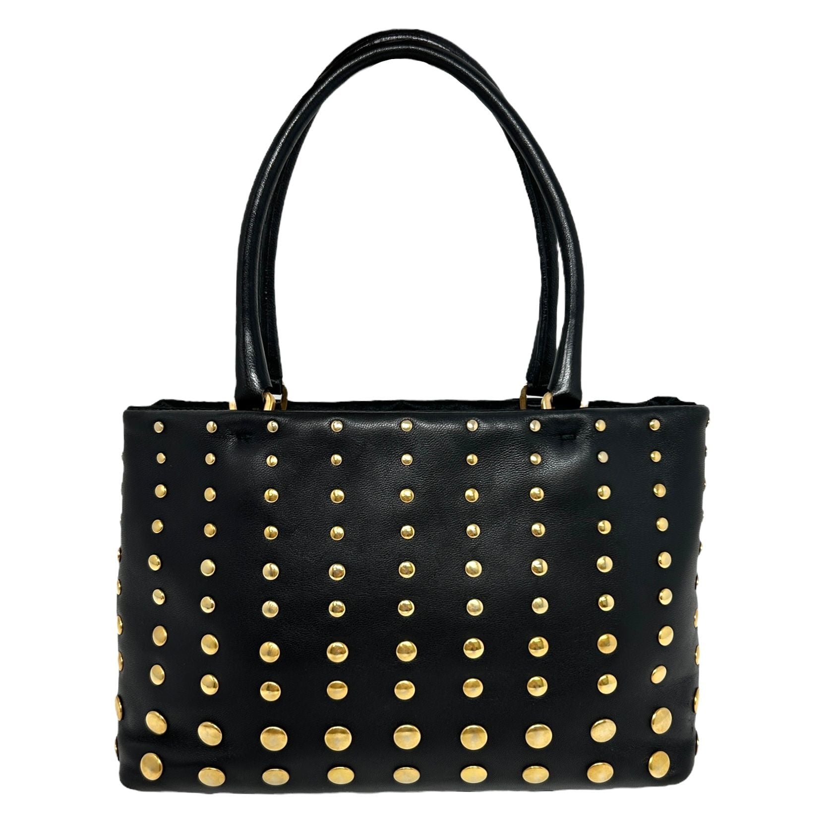 Prada Black Leather Studded Mini Bag