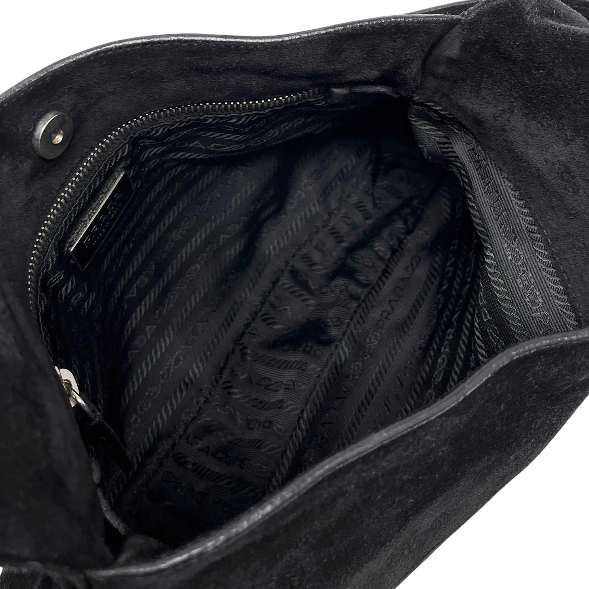 Prada Black Suede Shoulder Bag – Treasures of NYC