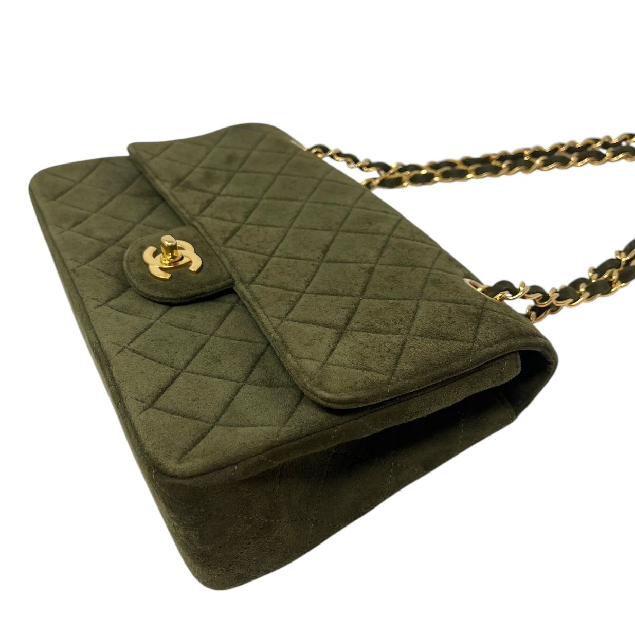 Chanel Olive Suede Flap Bag
