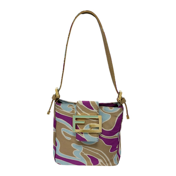 Fendi Mini Satin Multicolor Baguette Bag
