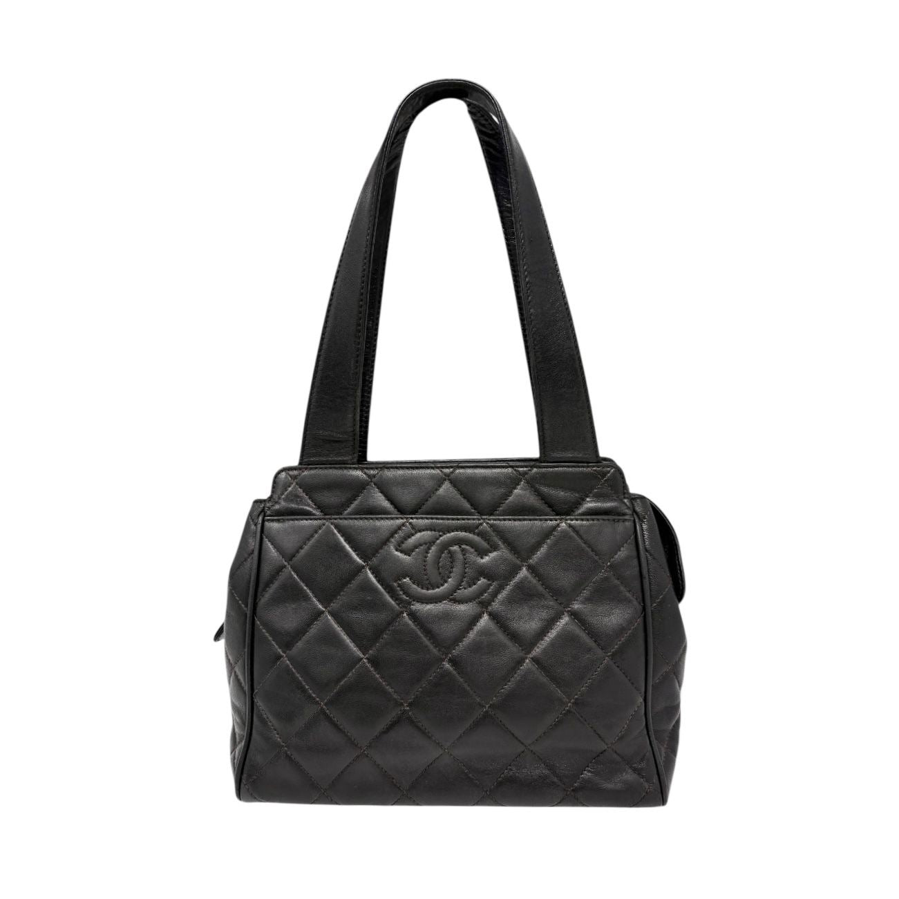 Chanel Black Quilted Top Handle Bag