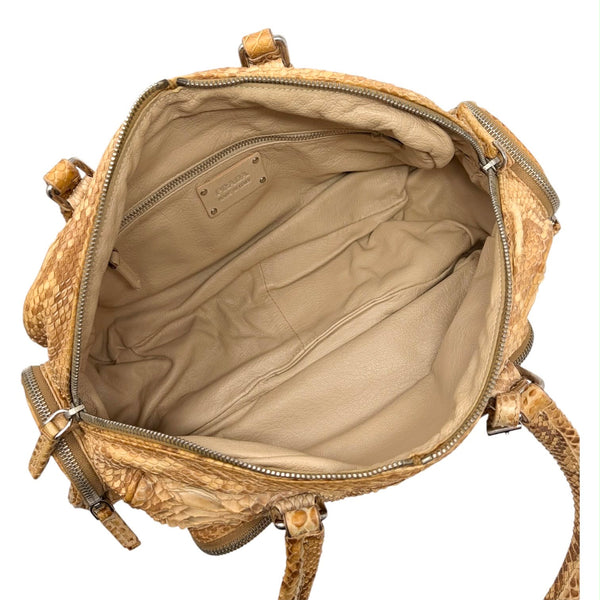 Prada Beige Snakeskin Shoulder Bag